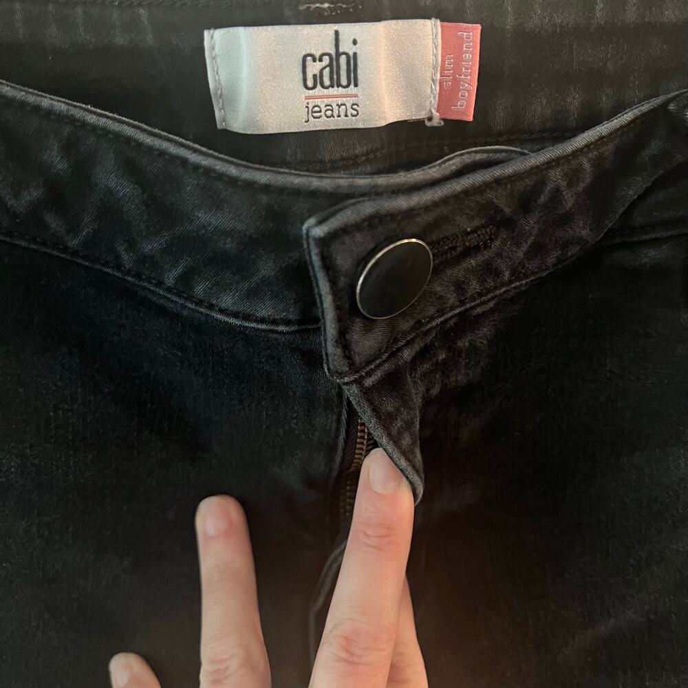 Cabi Size 10 Slim boyfriend faded black distressed jeans - Picture 6 of 9